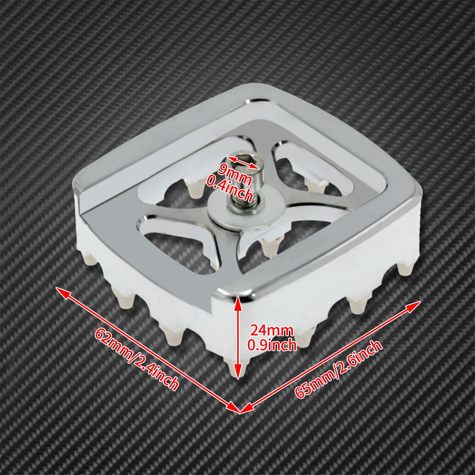Chrome MX Style Brake Pedal Pad Fit for Harley Dyna 93-17 Softail FX 84-17 XL 14
