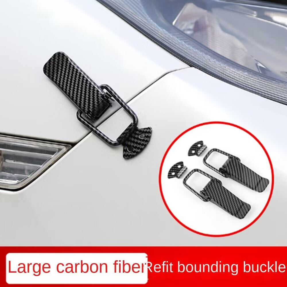 2X Carbon Fiber Look Quick Release Car Bumper Lock Latch Clip Bounding Buckle