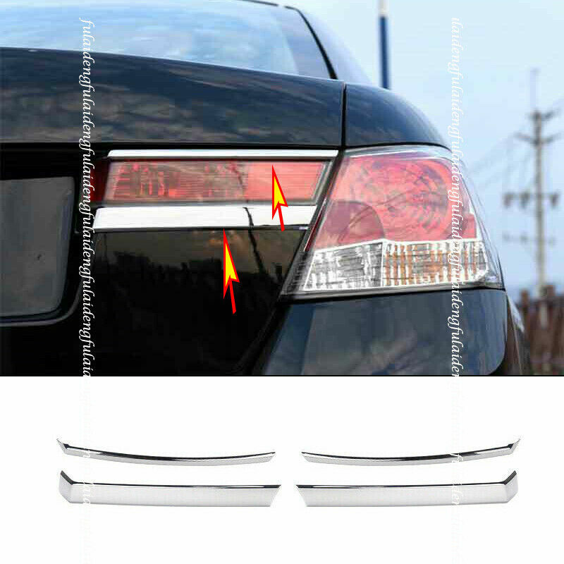 for Honda Accord 8th 2008-2012 ABS Chrome Rear Tail Light Lamp Strip Decor Trim