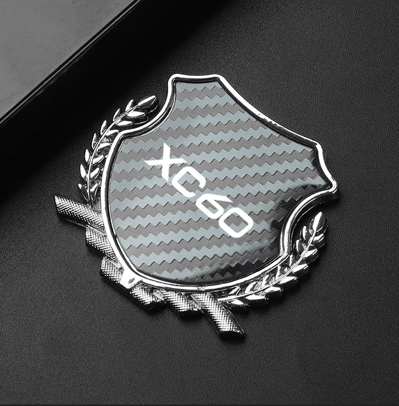 Carbon fiber leather black car keychain/key ring with horseshoe buckle for Audi Q7
