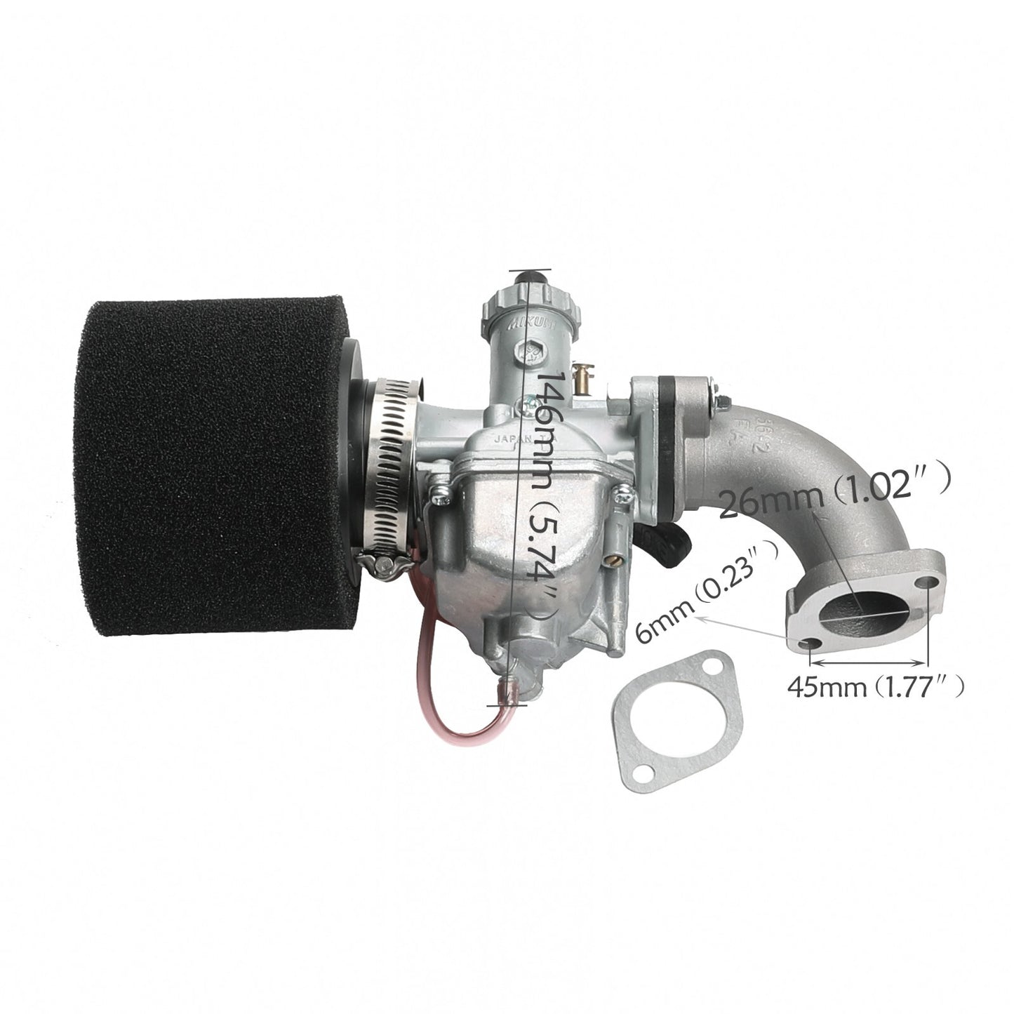 VM22 26mm Carburetor Kit for Lifan 125CC 140CC 150CC DIRT PIT BIKE ATV Thumpstar