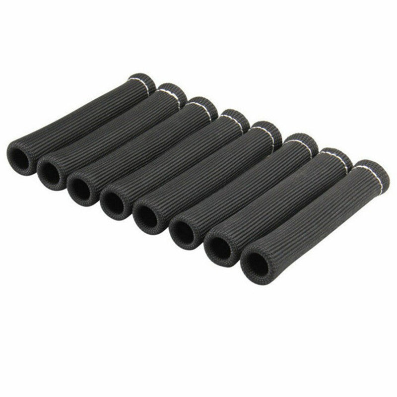 Car Fiber Spark Plug Wire Boot Protector Sleeve Heat Shield Engine Thermal Cover