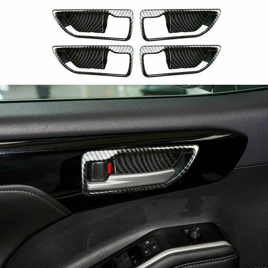 4p for Toyota Highlander 2020-2022 Interior Carbon Fiber Door Handle Panel Cover
