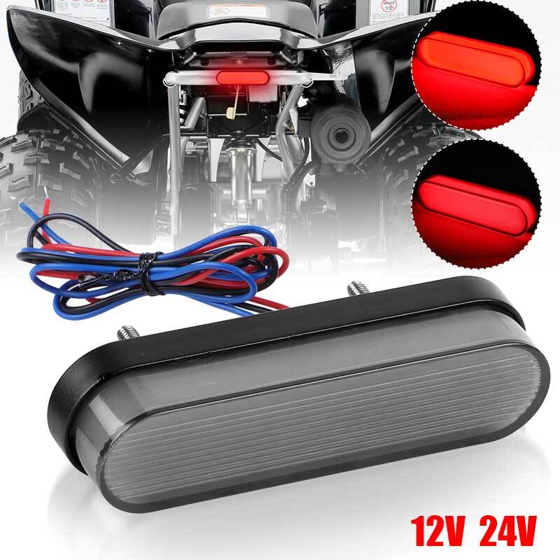 Universal Motorcycle Rear Brake Tail Light Red 24 LED for ATV UTV Dirt Pit Bike