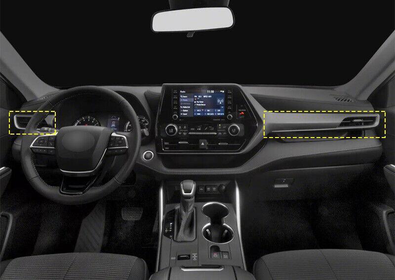 Matte Silver Center Console Dashboard Strip Trim for Toyota Highlander 2020-2023