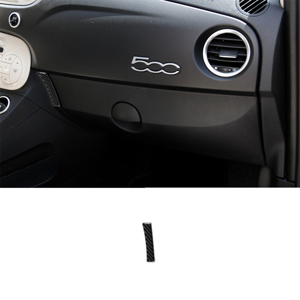 Carbon Fiber Interior Left Glove Box Cover Trim Sticker For 2012-2015 for Fiat 500