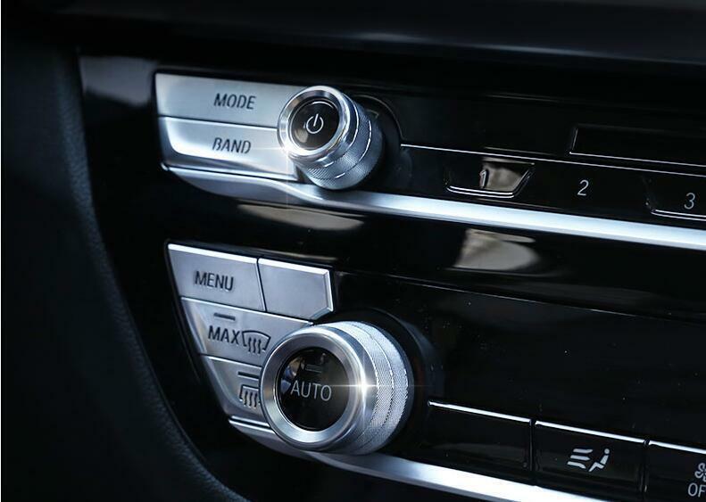 for BMW X3 G01 X4 G02 2018-21 Silver Aluminum Console AC Knob Ring Cover Trim 3P