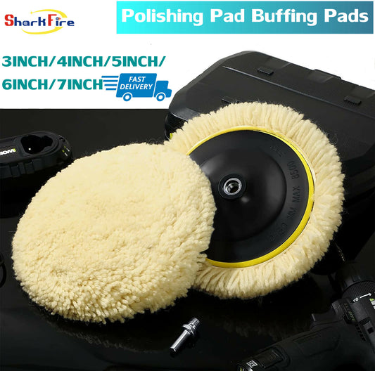 Polishing Pad Cushion Kit Wool Hook and Loop Grip Polishing Wheel for Drill Bits