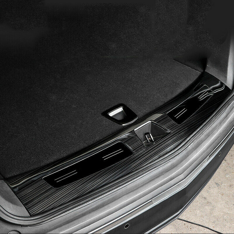 for Cadillac XT5 16-21 Black Steel Rear Trunk Door Sill Scuff Plate Guard Cover