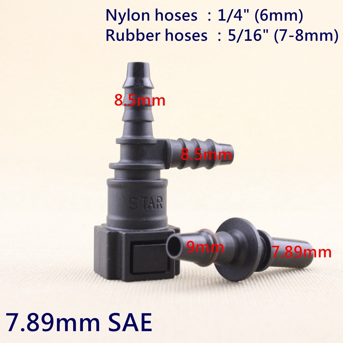set of 7.89 mm SAE 1/4 nylon fuel line quick-connect release hose disconnect hose
