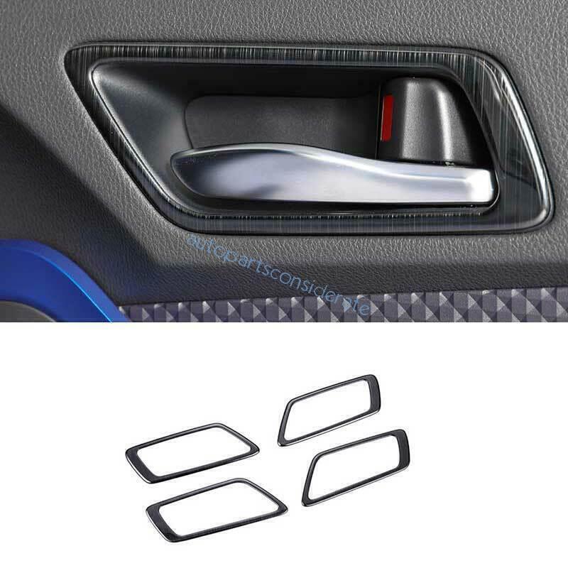 for Toyota CHR C-HR 18-22 Black Steel Look Inner Door Handle Lock Frame Trim 4P