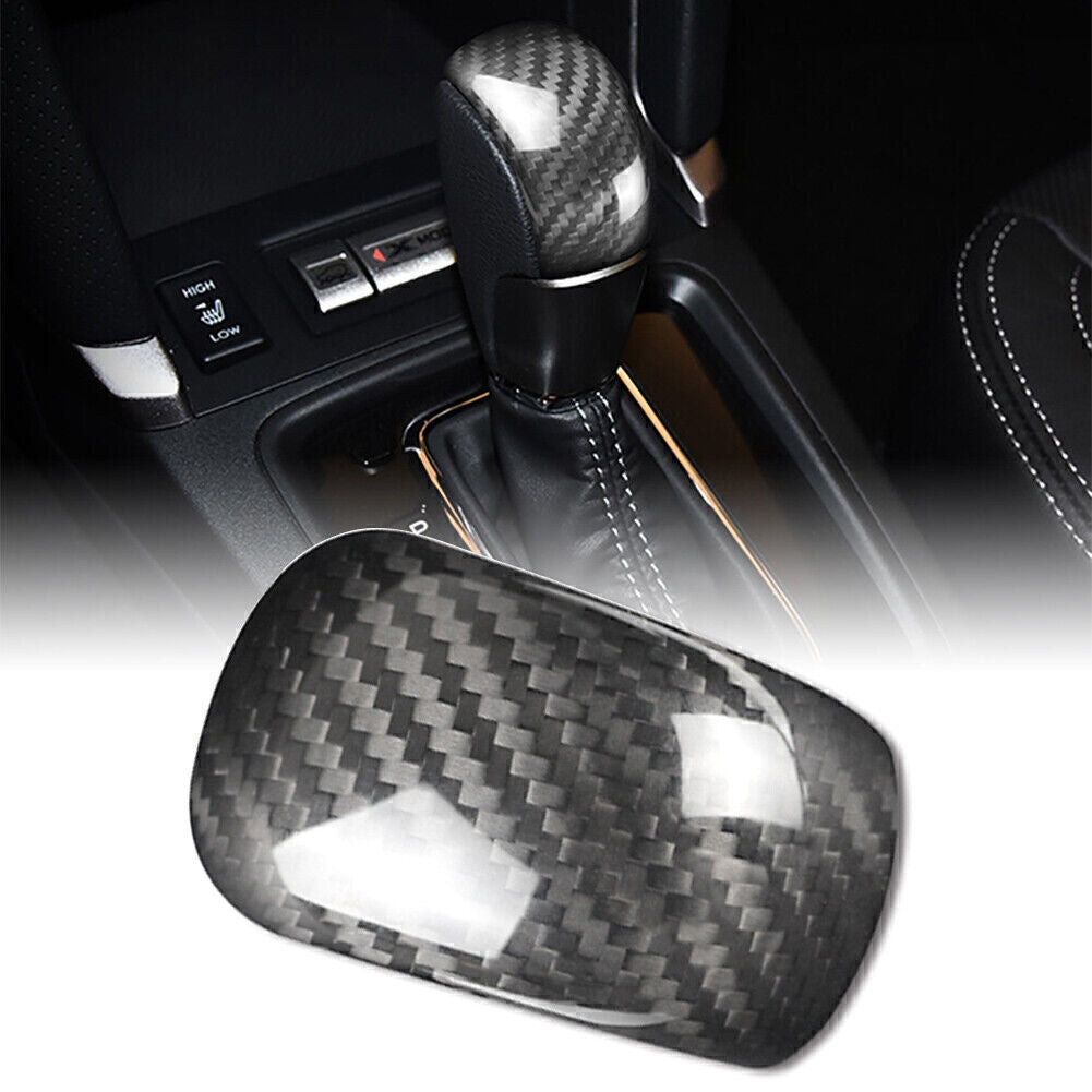 Car Gear Shift Knob Cover Trim Carbon Fiber Black for Subaru Forester 2013-2018