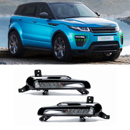 Front Fog Light DRL Daytime Running Lights Pair for Range Rover Evoque 2016-2018