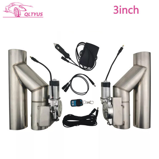 3-inch dual electric exhaust Y-pipe with single control valve and remote control switch 3