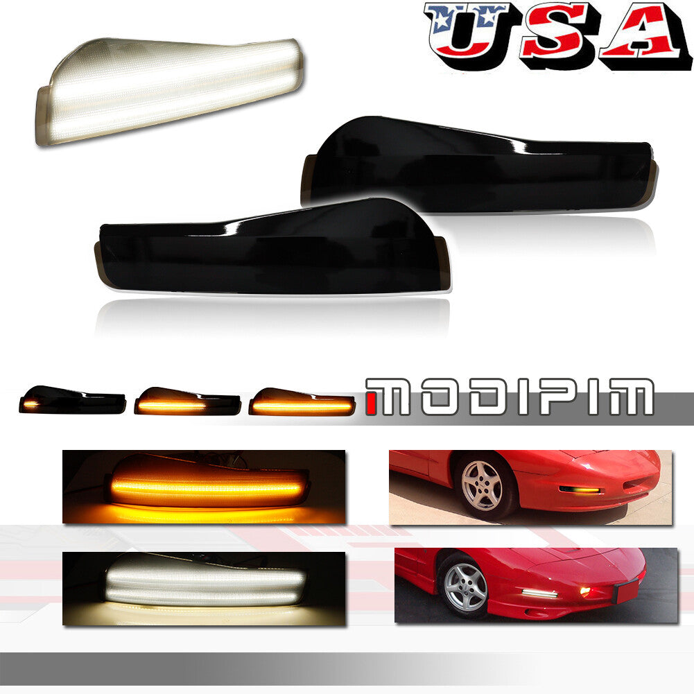 Smoke switch LED front turn signal lights for 93-97 for Pontiac Firebird Trans Am