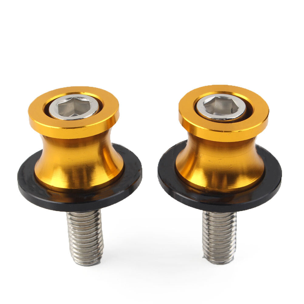 CNC Swingarm Spools Slider Stand Screws 10MM for KAWASAKI ZX6R 1998-2011 Gold