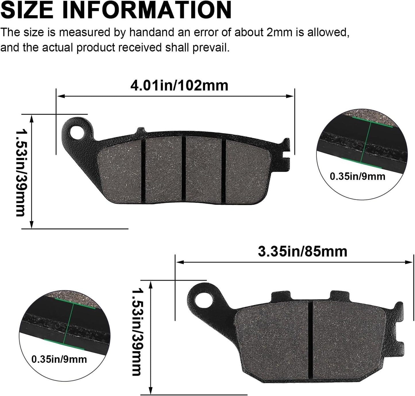 Brake Pads for Honda VTX 1300 S Retro/C/R/T 2003-2013 VTX 1300 C/R/S Retro 2003