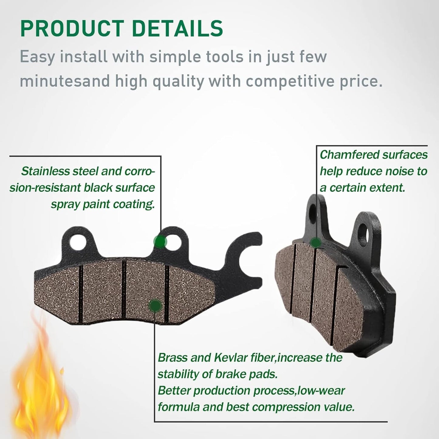 Front and Rear Brake Pads for KAWASAKI 250 R EX250 EX 250 2008-2012