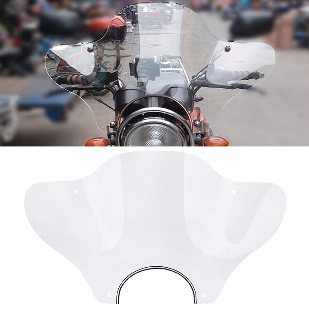 Large 25-inch x 14-inch clear windshield, motorcycle universal, suitable for Harley Cruise.