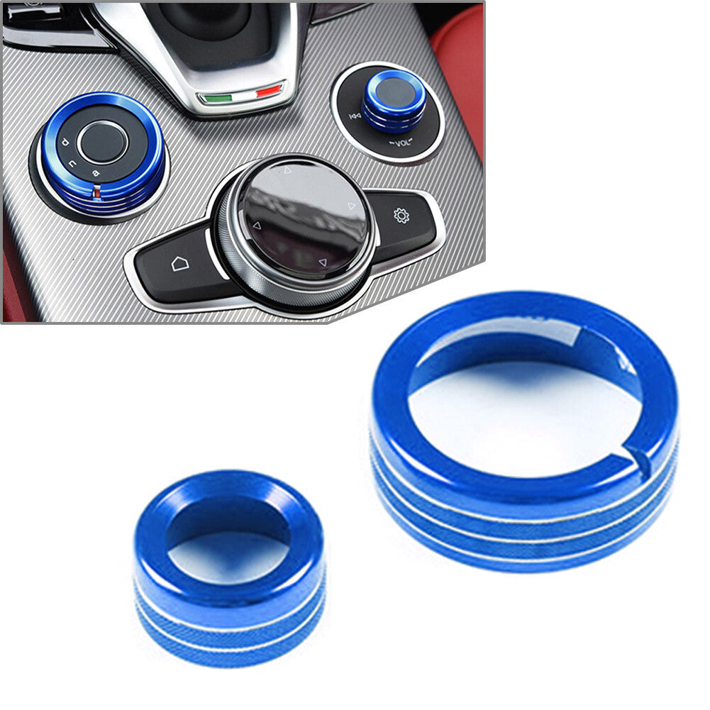 Central Control Multimedia Knob Ring Blue Fit for Alfa Romeo Giulia for Stelvio 2020-21