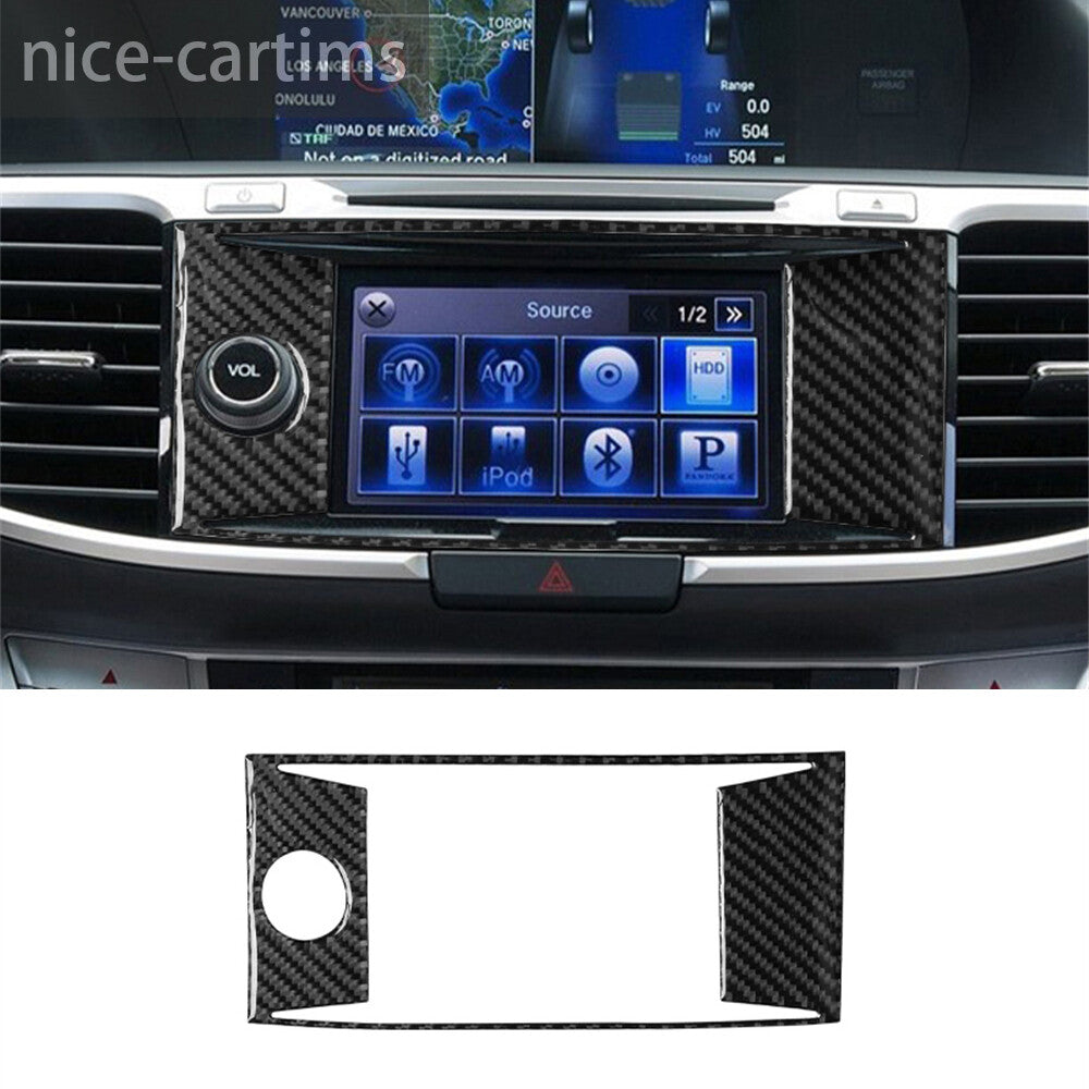 Carbon Fiber Central Console GPS Navigation Panel Cover for Honda Accord 13-17 B