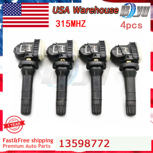 4PCS TPMS Tire Pressure Monitor Sensors 13598772 set of For GM for Chevy for GMC for Buick