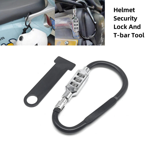Motorcycle Black Helmet Security Lock And T-bar Tool Fit for Harley for Honda for Yamaha
