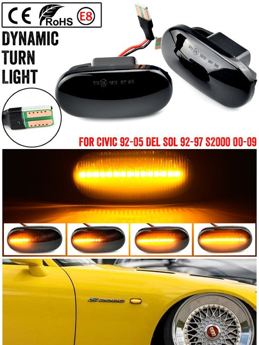 Dynamic Side Marker Turn Light for Honda for Civic Integra Del Sol for Acura Prelude Fit