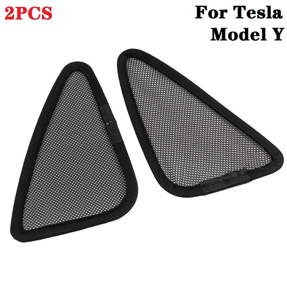 2 X Sun Shade Net Triangle Window Sunshade For 17-22 for Tesla for Model Y Nylon Black