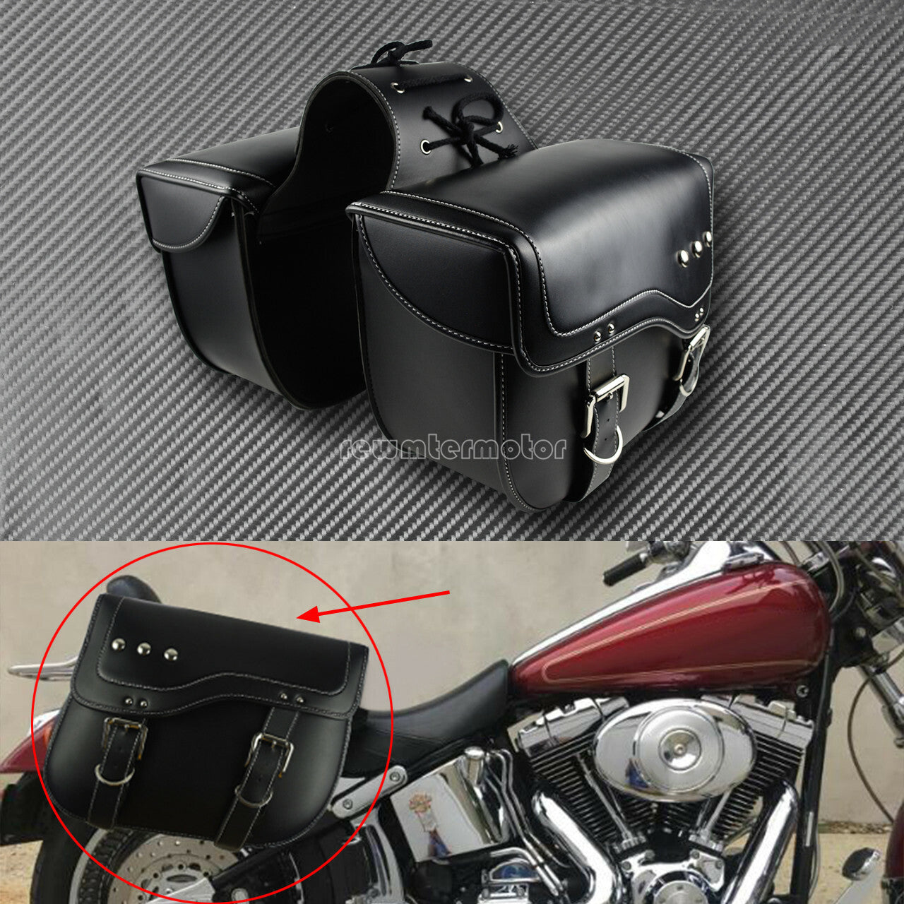 2pc Motorcycle Saddle Bag Bike Side Storage Fork Tool Pouch Fit for Harley XL883