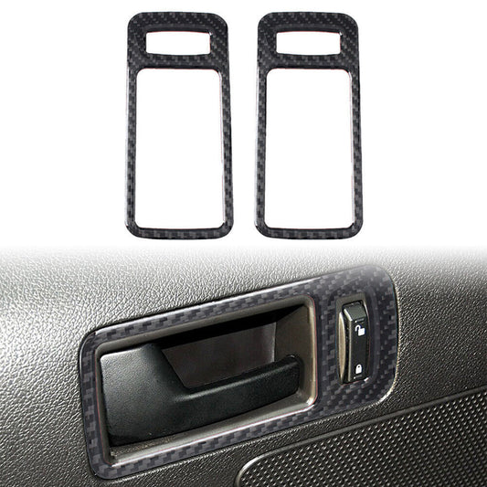 Carbon Fiber Interior Door Handle Bowl Trim Cover for Ford for Mustang 2009-13 Pair