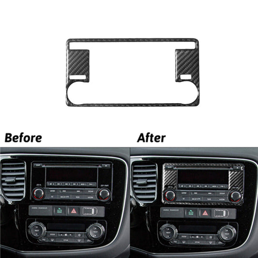 Carbon Fiber Regular Radio Panel Cover Trim for Mitsubishi Outlander 2014-2016