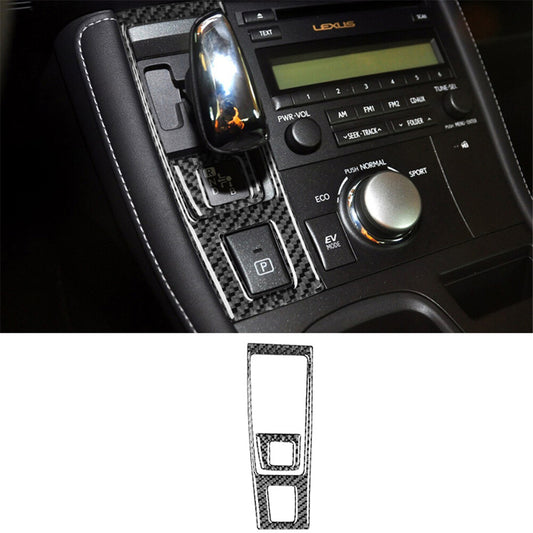 2Pcs Carbon Fiber Interior Gear Shift Cover Trim for Lexus CT200h 2011-2017