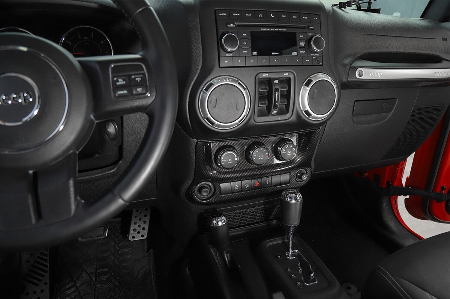 Center AC Switch Panel Cover Trim for Jeep for Wrangler JK 2011-2017 Carbon Fiber