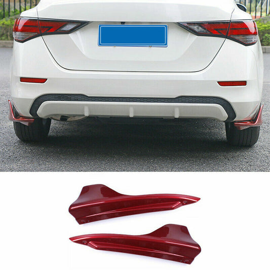 ABS Red Rear Bumper Side Corner Spoiler Trim 2pcs for Nissan Sentra 2020-2023