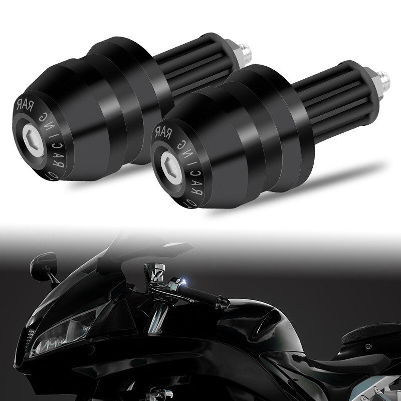 2pcs 7/8 22mm Motorcycle Handlebar Grips Bar End Slider Cap Aluminum Universal