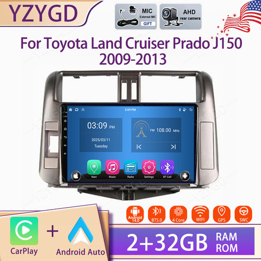 Android 14 Car Stereo Radio Carplay for Toyota for Land Cruiser Prado 150 2009-2013