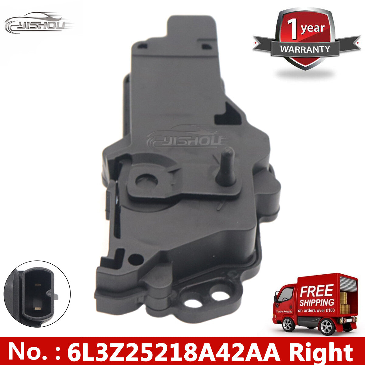 new Black Exterior Door Lock Actuator for Ford Passenger Side 6L3Z25218A42AA