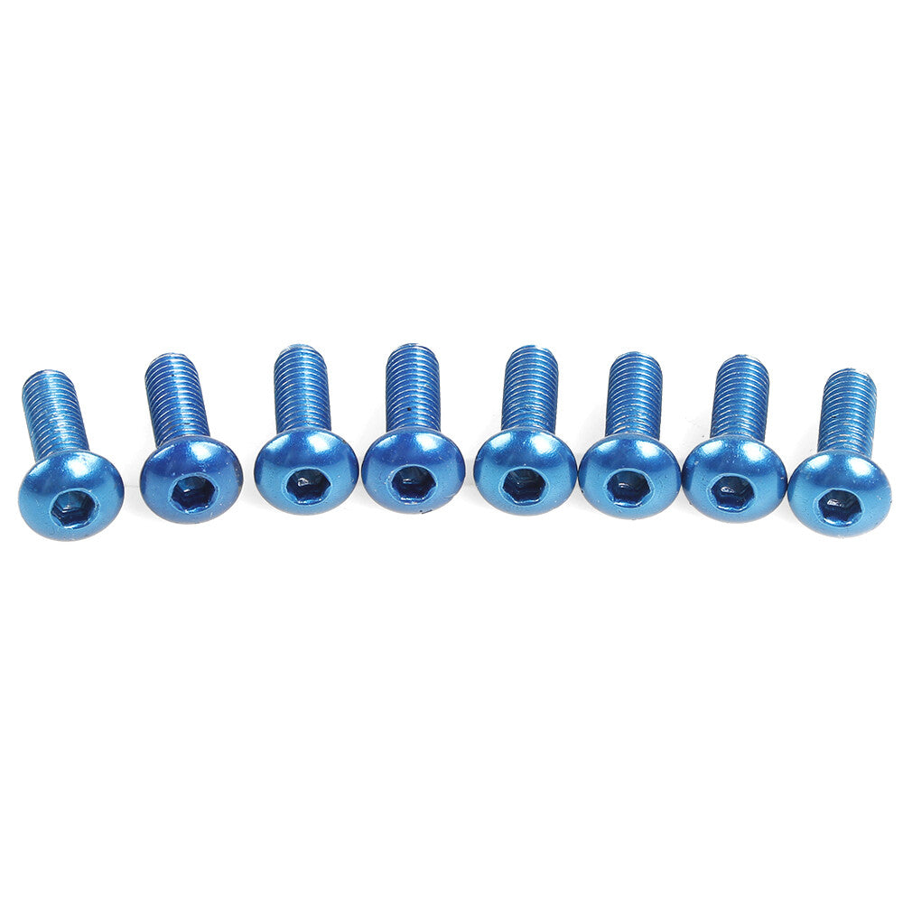 All Blue 8PCS Racing Car Steering Wheel Screw Kit M5x0.8 Bolts Round Head