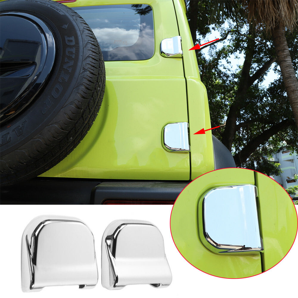 2¡Á Chrome ABS Rear Door Tailgate Hinge Cover Trim Kit for Suzuki for Jimny 2019-2022