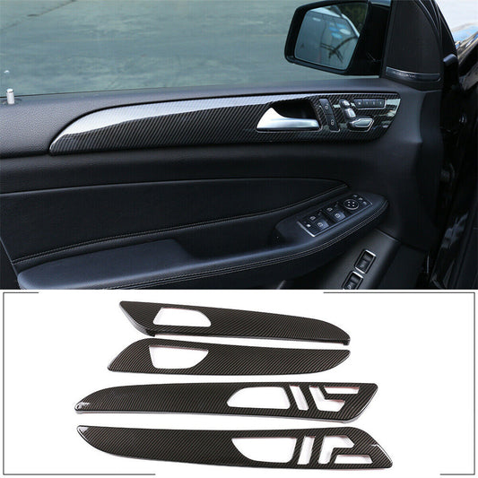 for Benz GL GLE GLS ML W166 2013-19 Interior Door Panel Cover ABS Carbon Fiber¡Á4