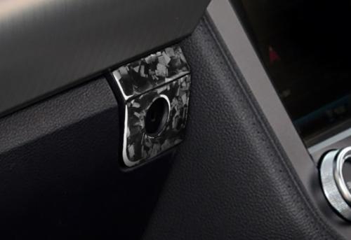 Forged Carbon Fiber Storage Box Keyhole Cover Trim for Ford for Mustang 2015-2022