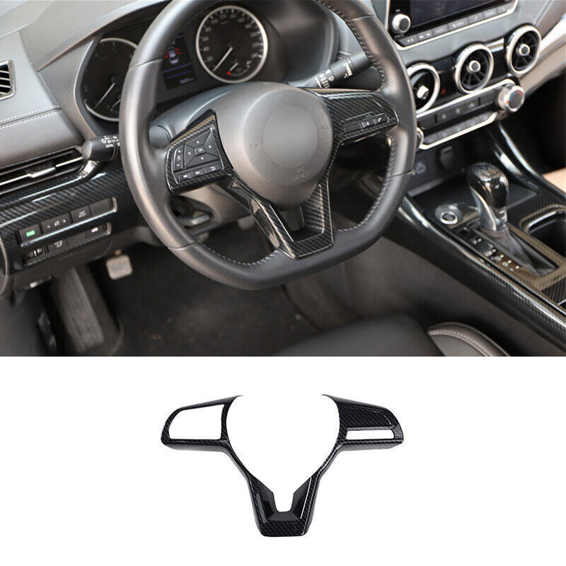 ABS Carbon Fiber Inner Steering Wheel Decor Cover Trim for Nissan Sentra 20-2022