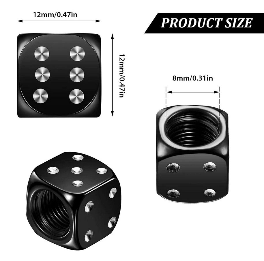 4-piece car tire valve cover rod air dust cover dice black for Honda for Suzuki