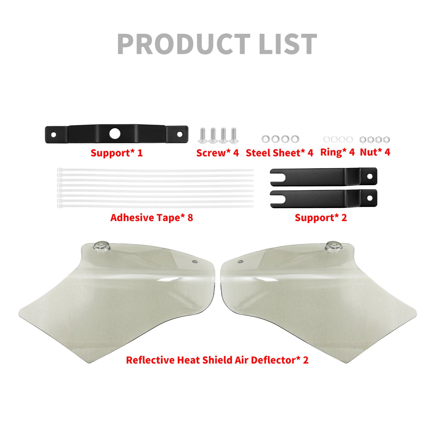 Smoke Saddle Heat Shield Air Deflectors Fit for Harley Softail Fat Boy 2000-2017