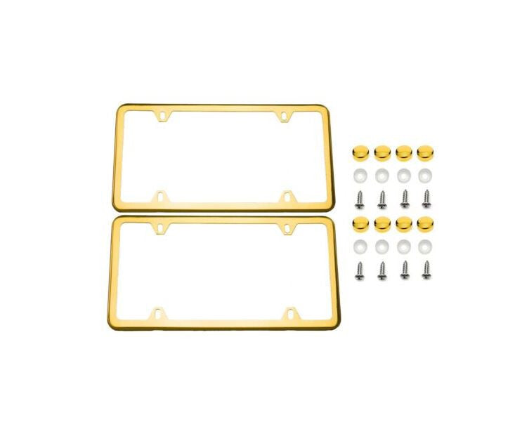 Car license plate frame cover cap rear trunk boot gold-plated for Buick