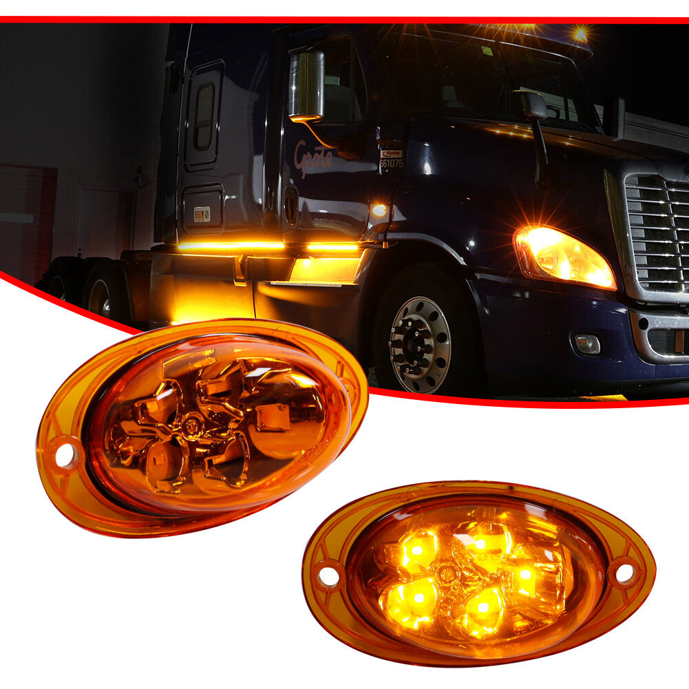 Suitable for Freightliner Cascadia 08-17 Amber Lens LED Cab Side Marking Signal Light 5SMD
