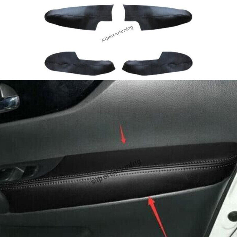Fit for Nissan Rogue 2014-2020 Black Interior Door Panels Armrest Leather Cover