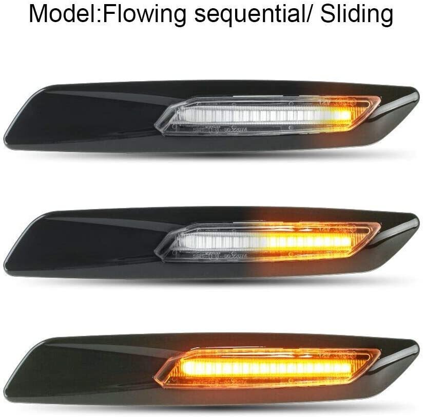 2x for BMW 1 3 5 Series F10 Sequential Amber LED Side Marker Turn Signal Light