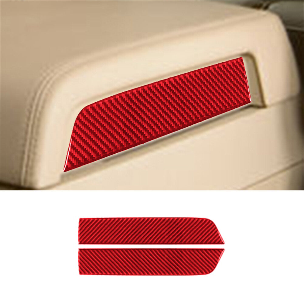 2x Carbon Fiber Rear Center Armrest Cover Trim for Lincoln for Navigator 2007-14 Red